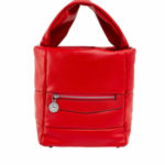 Červená dámská kabelka vyrobená z ekologické kůže