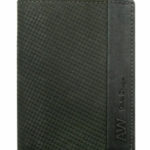 Černá kožená peněženka s pleteným vzorem