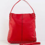 Červená dámská kabelka z ekologické kůže