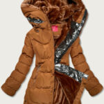 Voděodolná dámská zimní bunda v karamelové barvě (M-231)