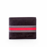 Černá a červená kožená peněženka s reliéfem
