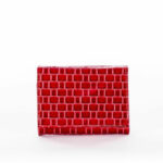 Červená dámská peněženka s geometrickým motivem