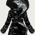 Černá metalická dámská zimní bunda (B9731-1)