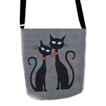 Filcová EKO kabelka Happy Cat – šedá