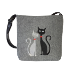 Filcové crossbody Black & White Cats in Love