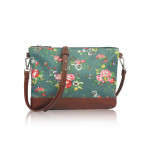 Small Crossbody Vintage Flowers – zelená